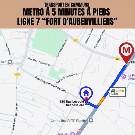 Le Michigan - 10Mn From Paris - Metro Ligne 7 Apartman Aubervilliers Kültér fotó